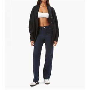 WeWoreWhat High Rise Dad Jeans 25 Ultra Flattering Soft Touch Denim Dark Blue